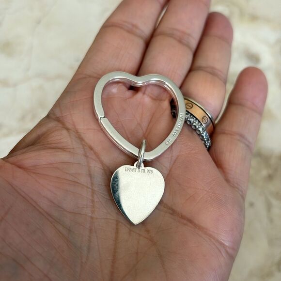 Tiffany & Co. Heart Tag Silver Key Ring 925 Sterling Silver - Picture 3 of 7